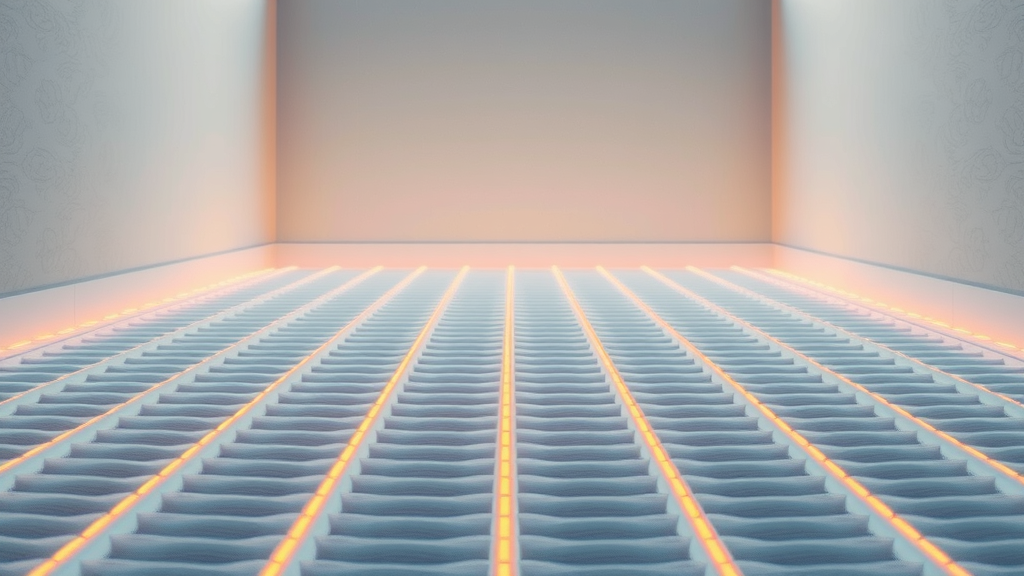 underfloor heating system chesterfield - cross-section floor showing radiant heating pipes and efficient heat distribution