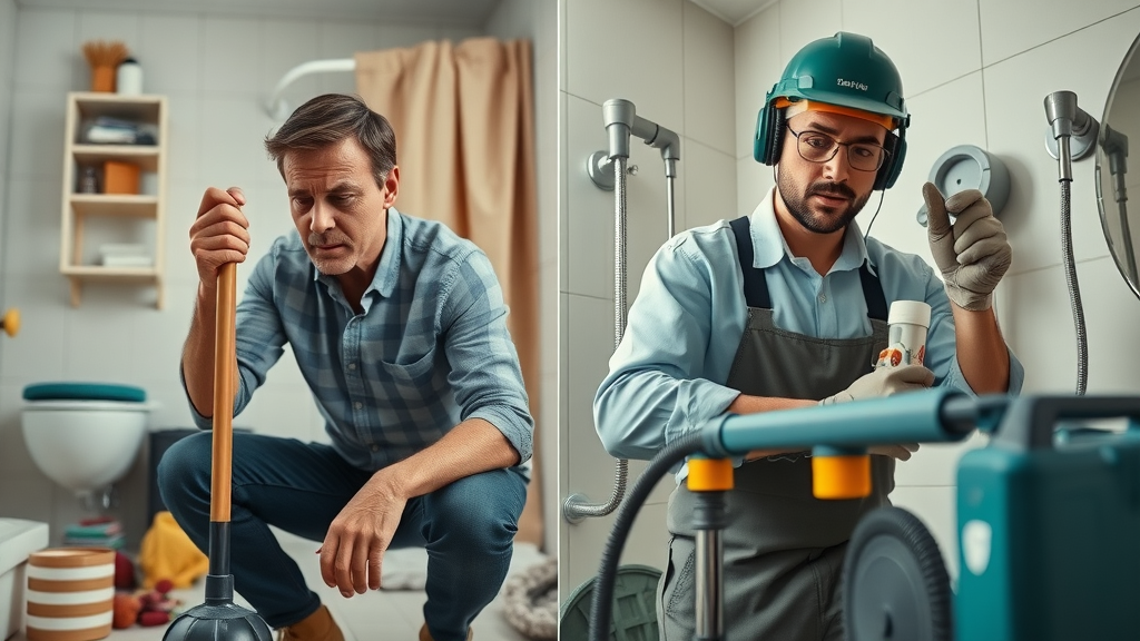 DIY vs Professional drain cleaning in chesterfield, blocked drain solution comparison, professional drain unblocking chesterfield