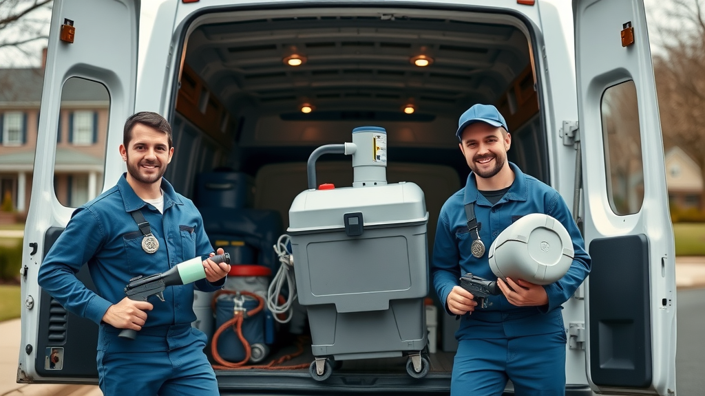 emergency plumbers chesterfield team loading equipment into van