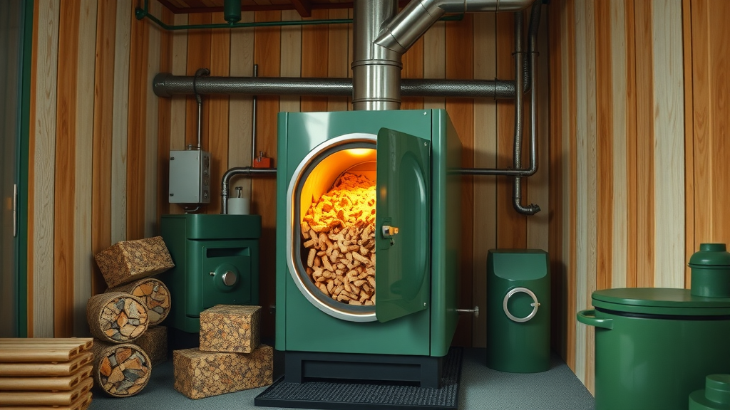 Innovative biomass boiler burning eco-pellets as an energy-efficient heating system
