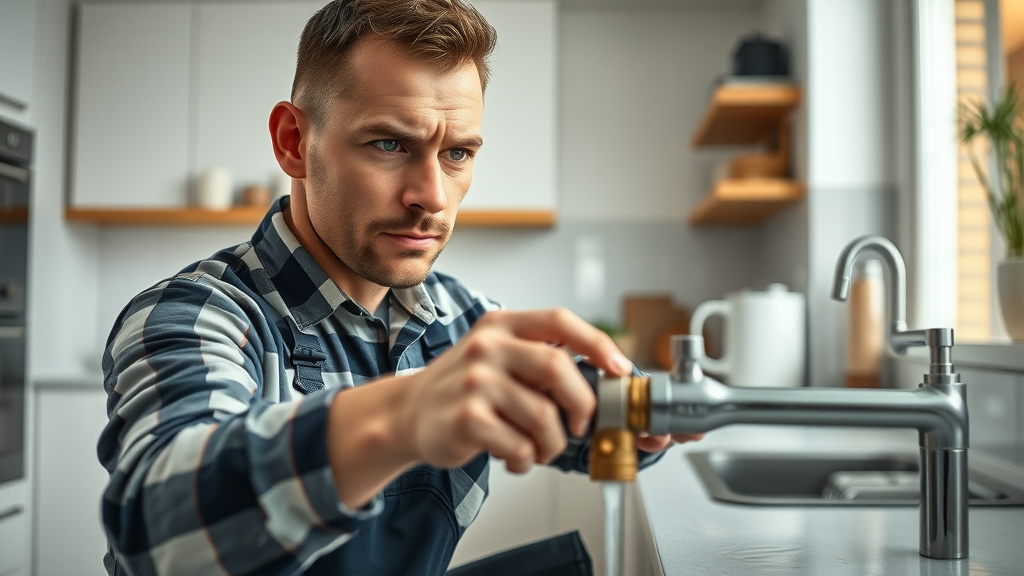 emergency plumber chesterfield shutting off water valve during kitchen leak