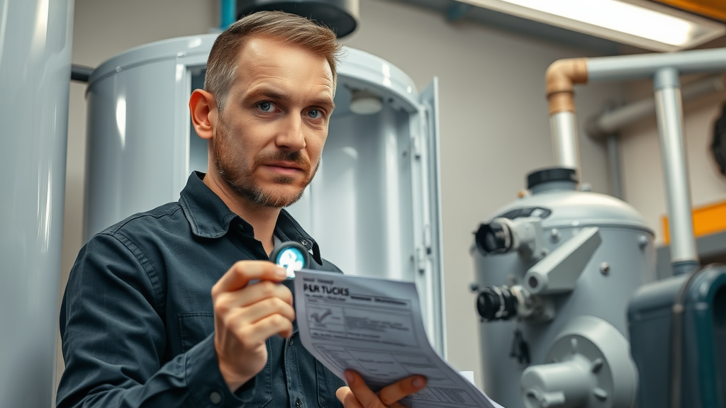 technician performing emergency water heater repair Chesterfield, inside modern water heater