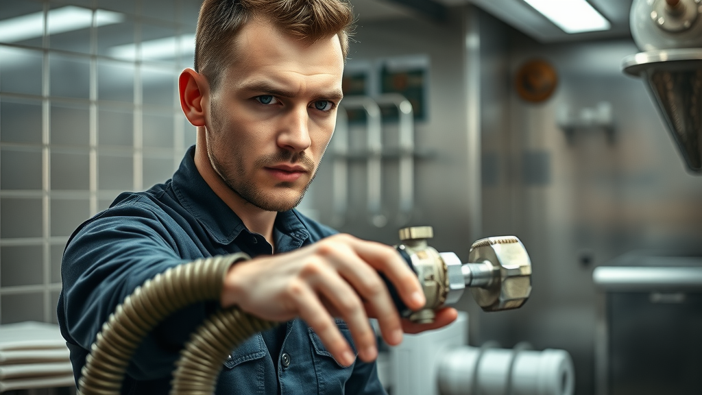 focused plumber cleaning commercial drain - drain cleaning Chesterfield