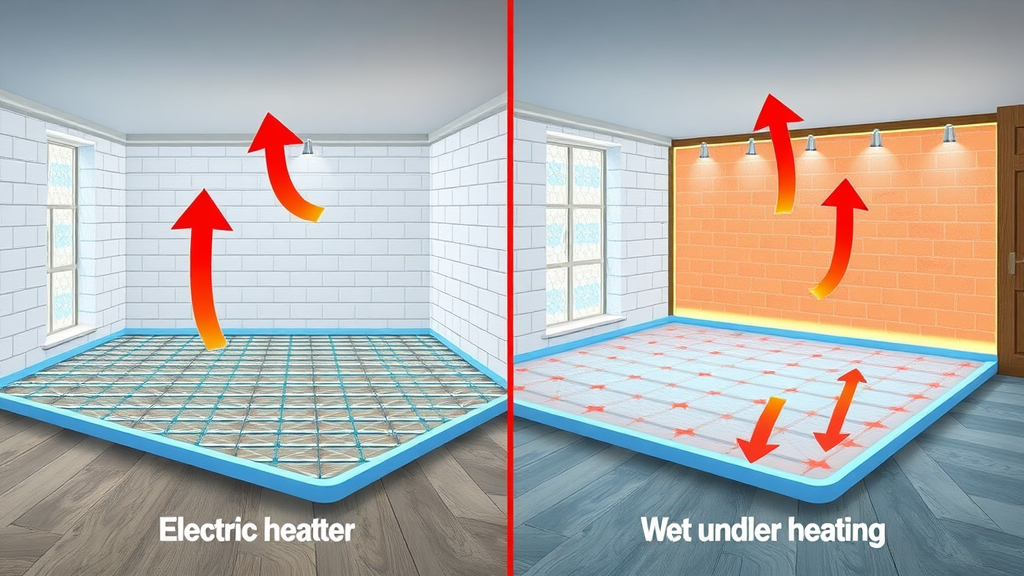 split view electric underfloor heating wet underfloor heating comparison Chesterfield