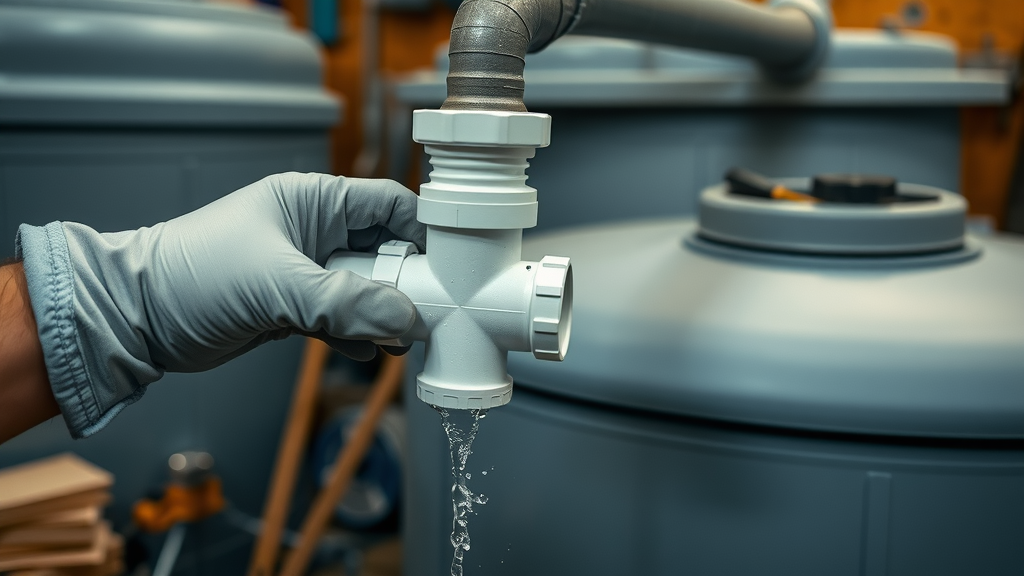 Connecting tank inlet, pipes, and sediment filters for rainwater harvesting plumbing
