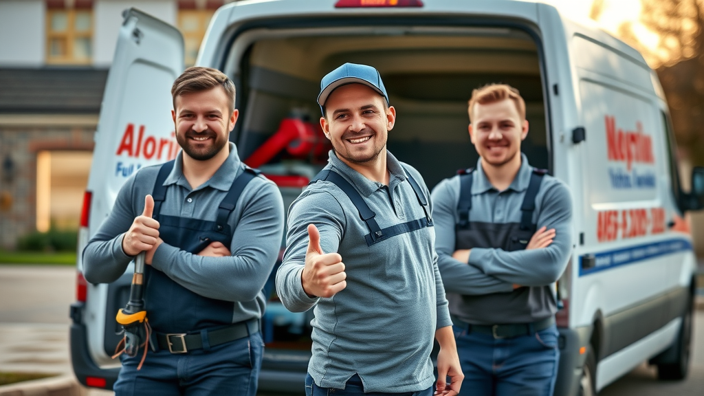 Chesterfield burst pipe repair, plumber team arriving, branded van, emergency repair tools