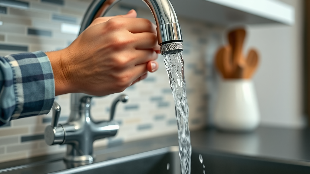Close-up on plumber