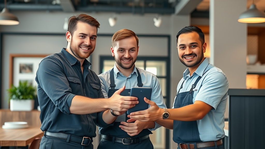 team providing drain cleaning services for business owner in chesterfield, commercial setting