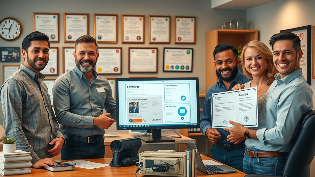 trusted Chesterfield plumbing service team showing customer reviews and certificates