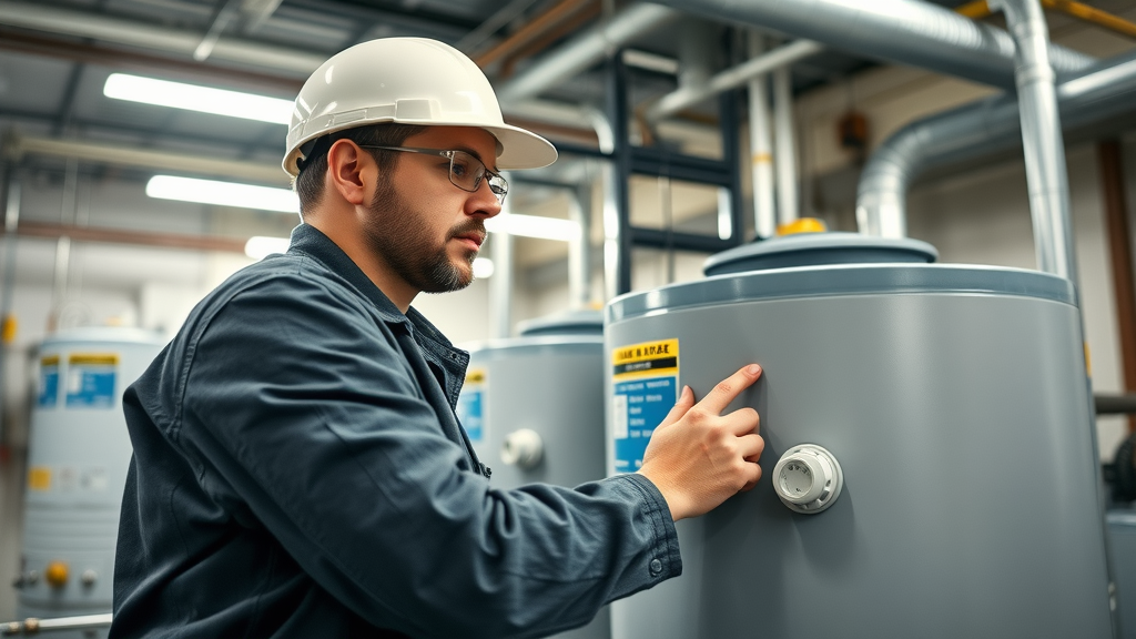 technician installing commercial water heater - water heater Chesterfield