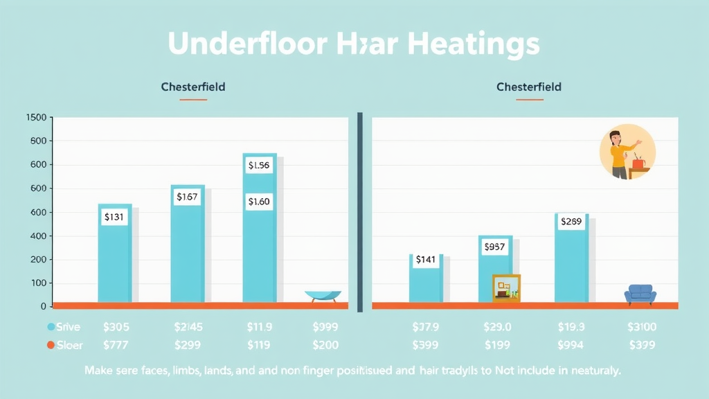 bar chart comparing electric vs wet underfloor heating cost Chesterfield