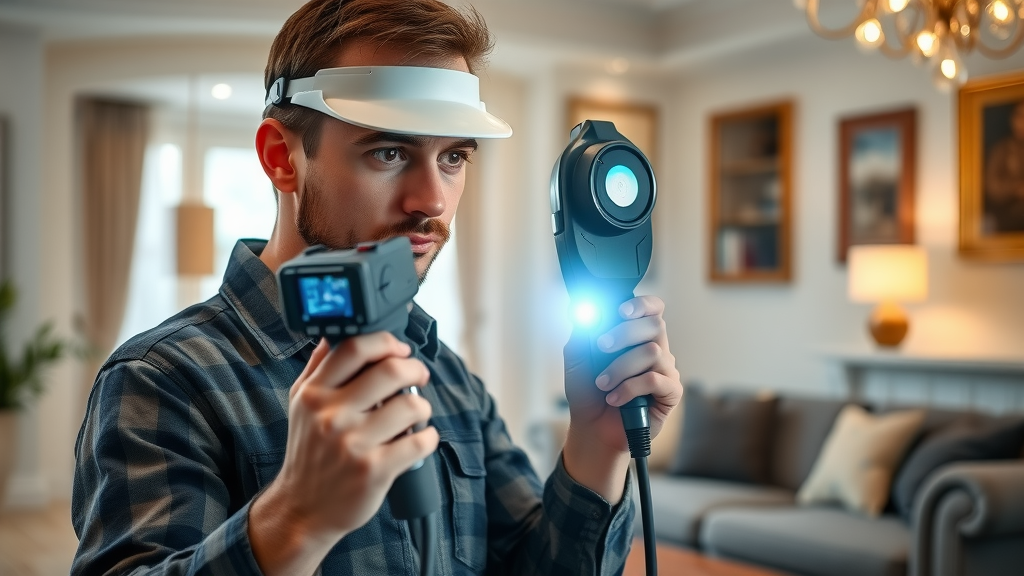 plumber using advanced water leak detection equipment in a Chesterfield home – affordable emergency plumber chesterfield