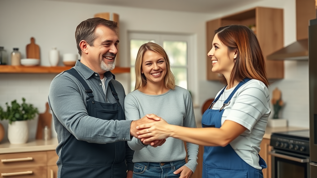 emergency plumber chesterfield customer testimonial happy couple kitchen