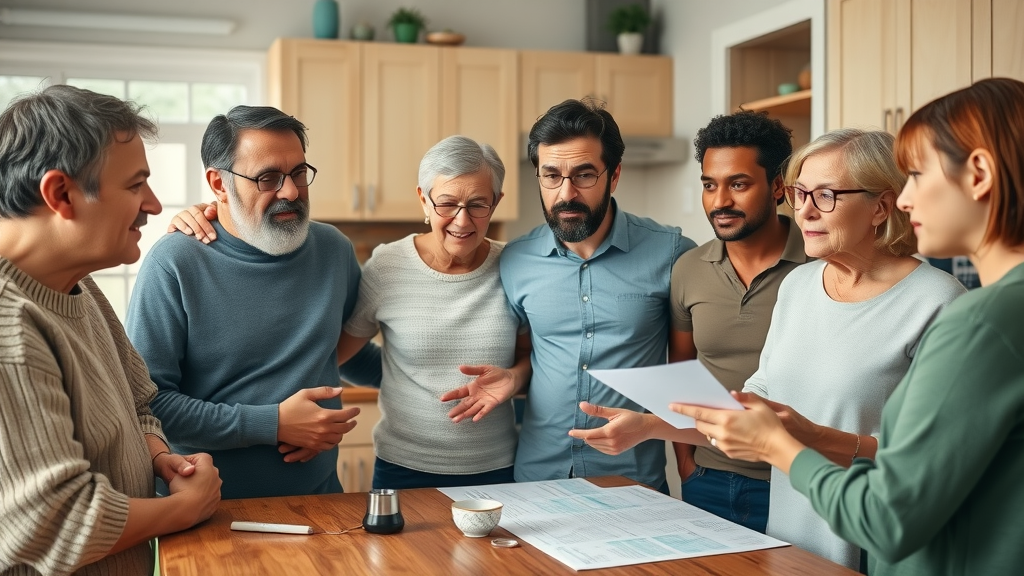 group of homeowners learning about green heating system facts - green heating systems