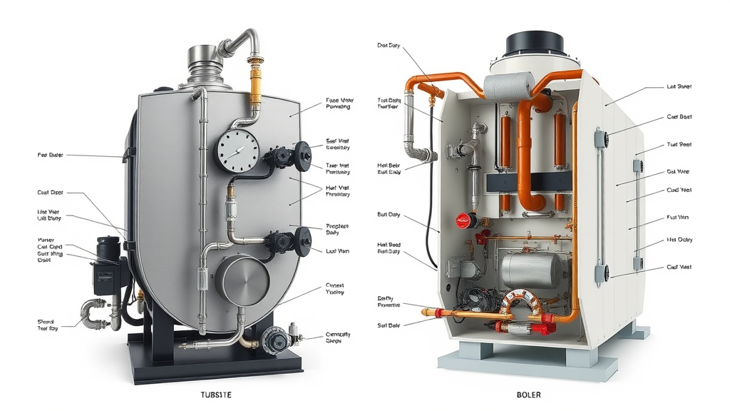 side-by-side comparison of tube boiler and hot water boiler maintenance checklist