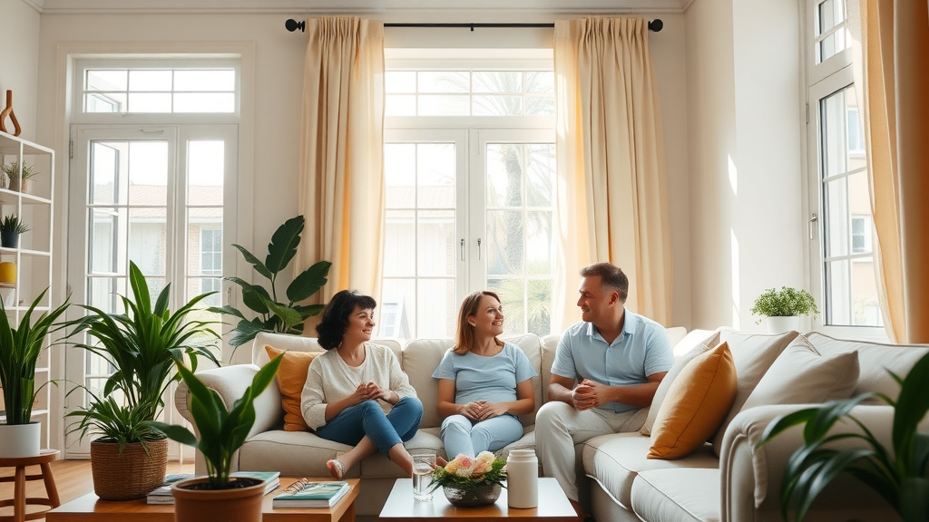 clean Chesterfield home interior with healthy family enjoying underfloor heating, no visible dust, bright and fresh air