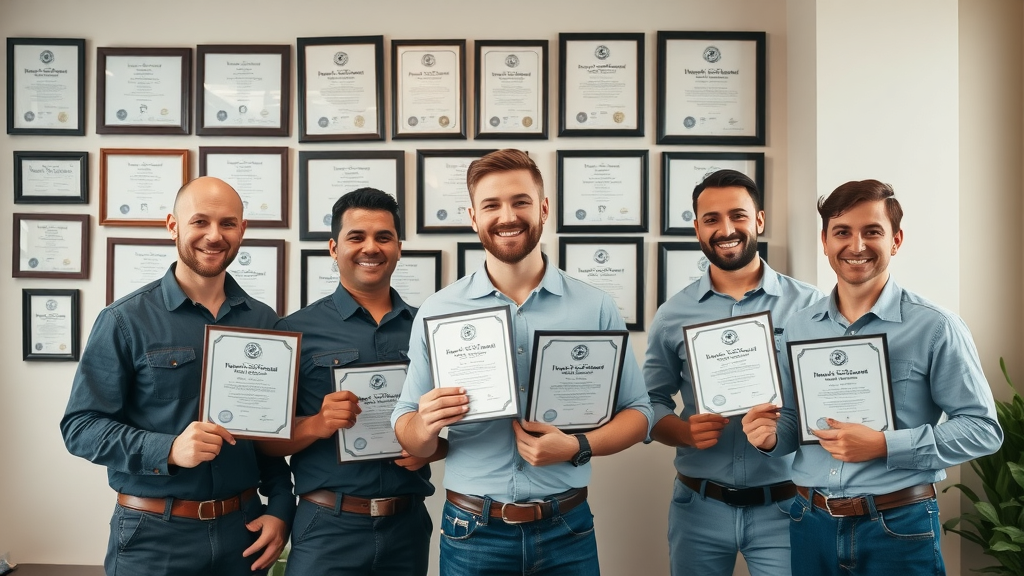 experienced plumbers team holding certifications, Chesterfield plumbing experts