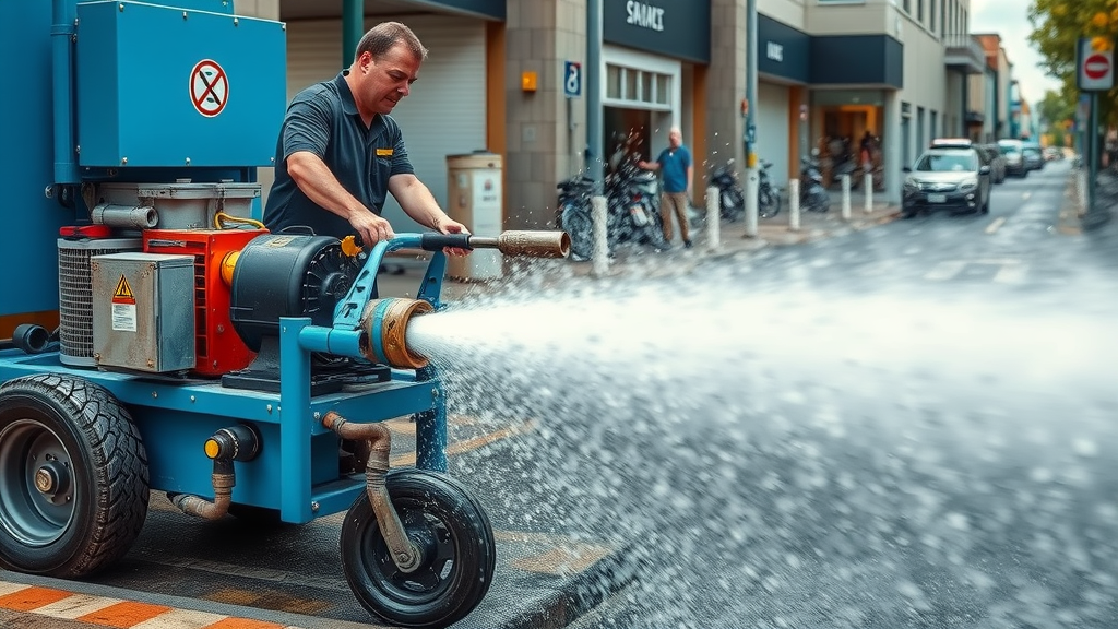 Hydro jetting water jetting drain cleaner Chesterfield, pressure water cleaning, stubborn drain blockages, professional drain cleaning