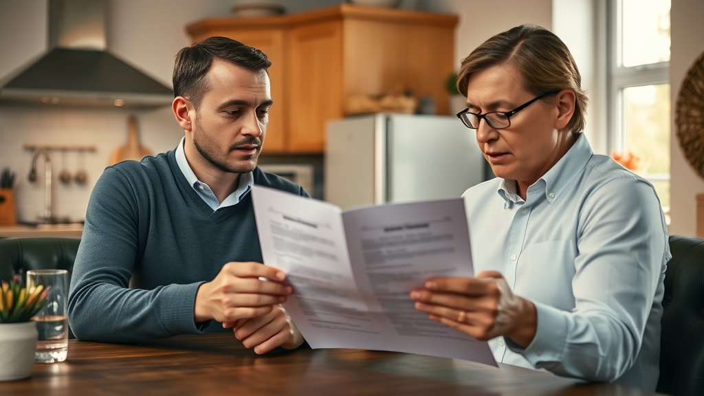 Customer and insurance agent discussing boiler cover at Chesterfield home