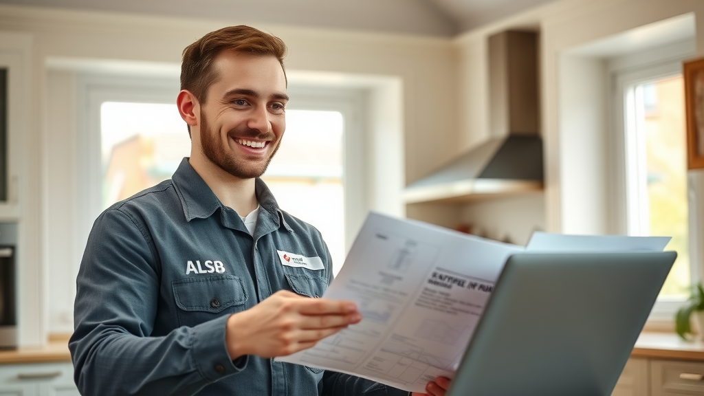 certified underfloor heating installer consulting with Chesterfield homeowner over floor heating plans