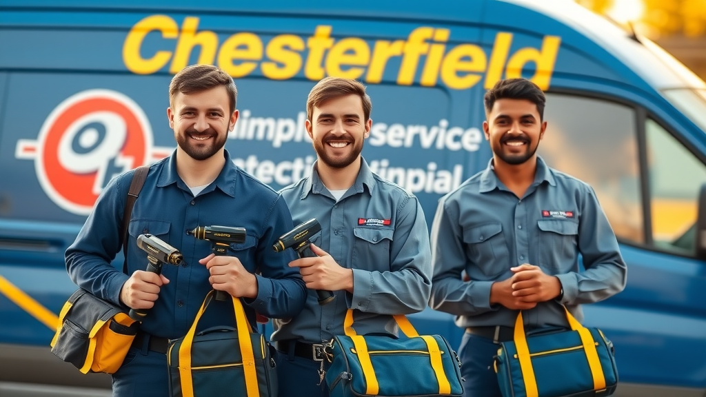 certified professional plumbers holding detection toolkits specializing in plumbing leak detection Chesterfield