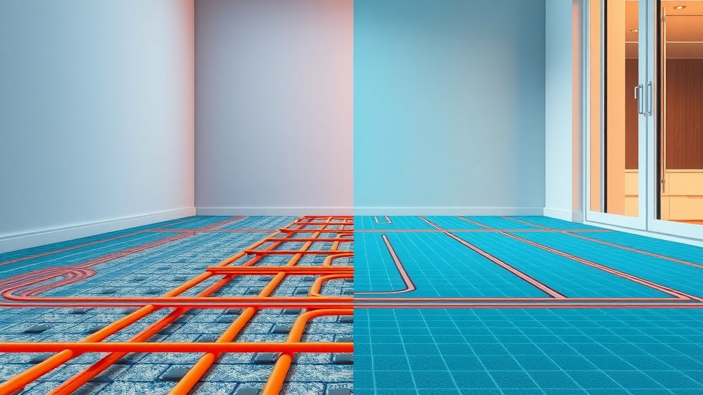 water underfloor heating vs electric underfloor heating system comparison in Chesterfield home floor section
