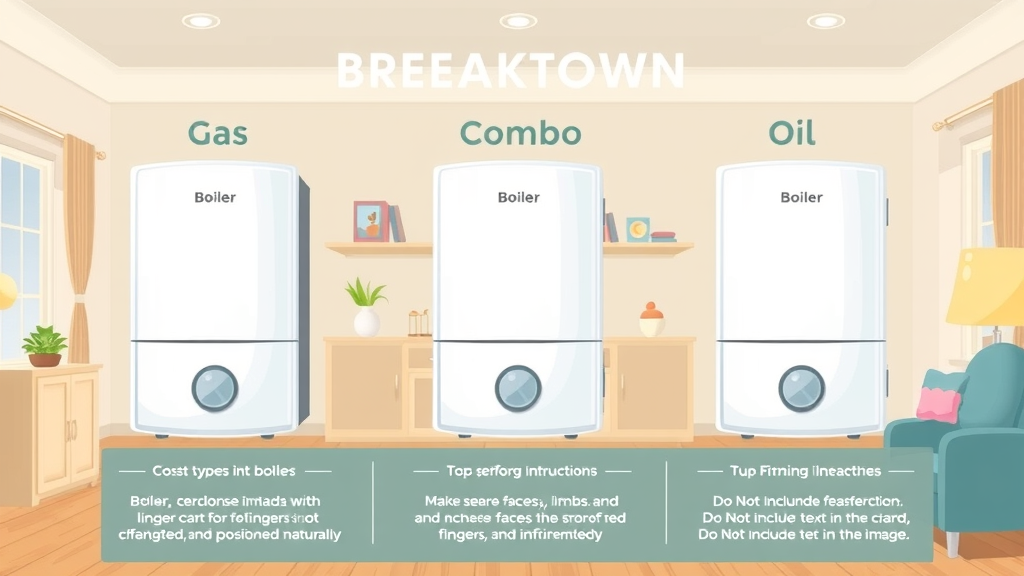 Comparison chart of gas boiler, combi boiler, and oil boiler features for boiler maintenance costs Chesterfield