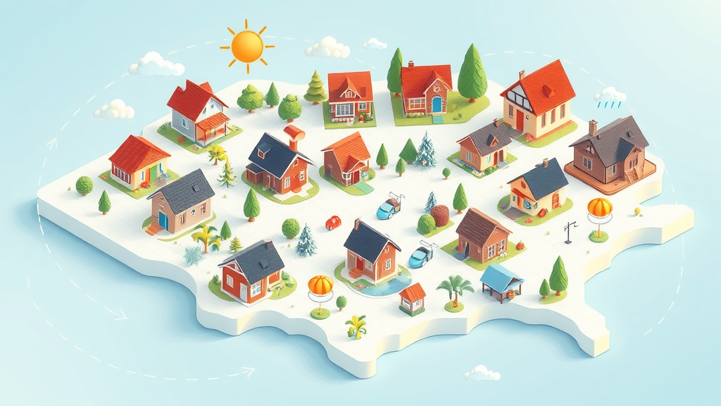 moderate climate energy-efficient heating solutions map home styles weather overlays