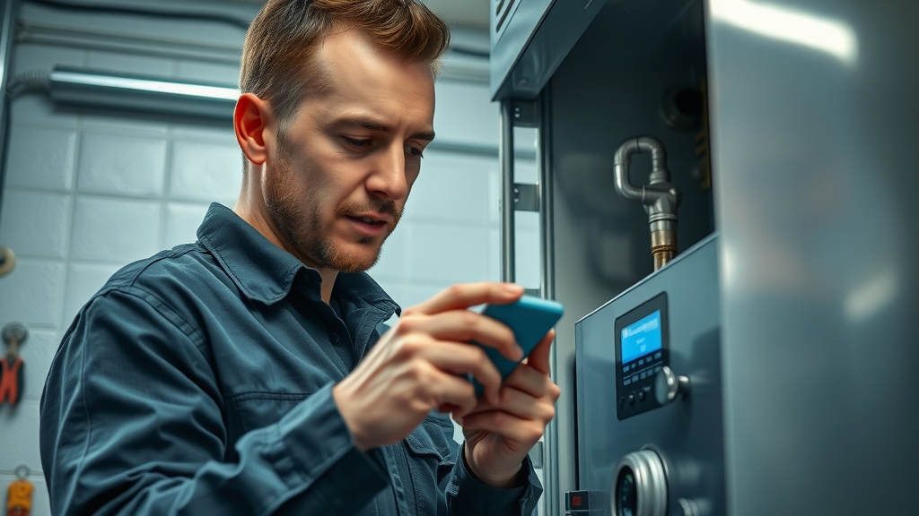 reliable boiler repair service professional technician performing detailed inspection of boiler with diagnostic tools