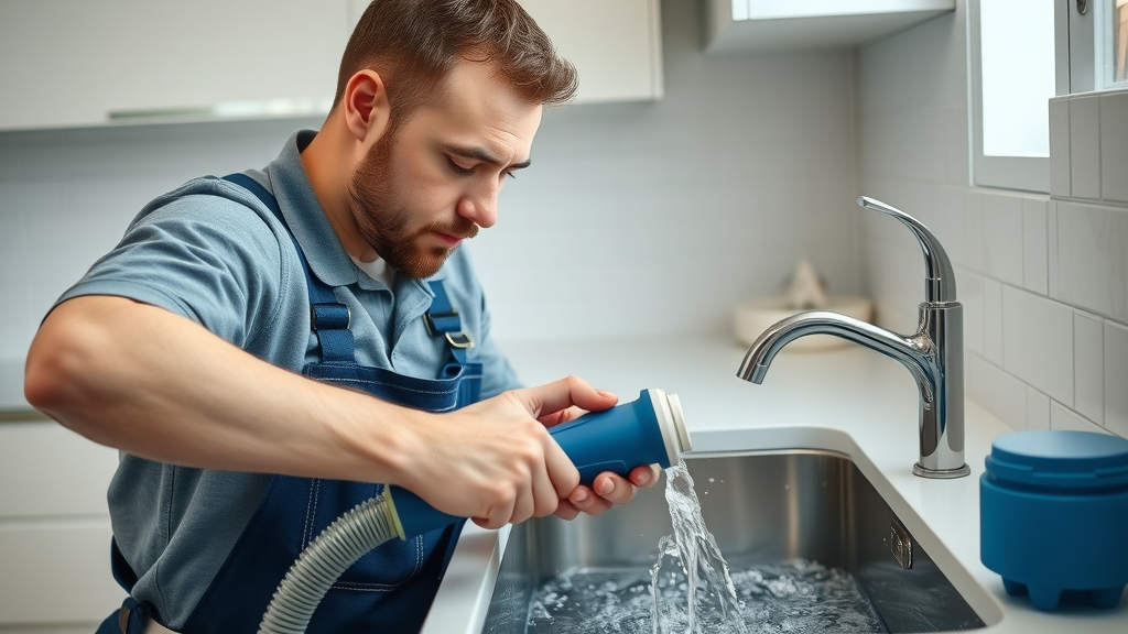 Proactive plumber using high-pressure drain cleaning equipment in Chesterfield - drain cleaning expert