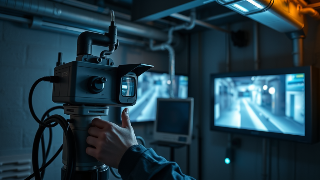 Advanced CCTV camera inspection of commercial pipes in Chesterfield