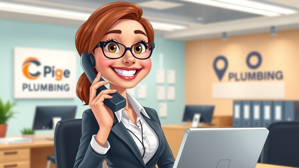 Chesterfield plumbing office receptionist booking commercial pipe repair service