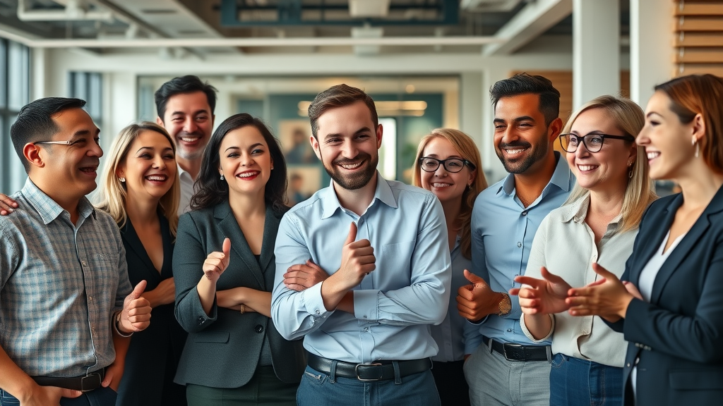 plumbing business growth journey - corporate team photo showing friendly brand persona
