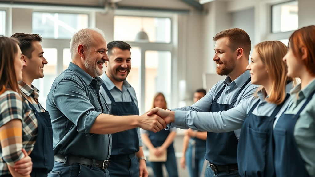 plumbing business growth journey - motivated plumbing team celebrating success