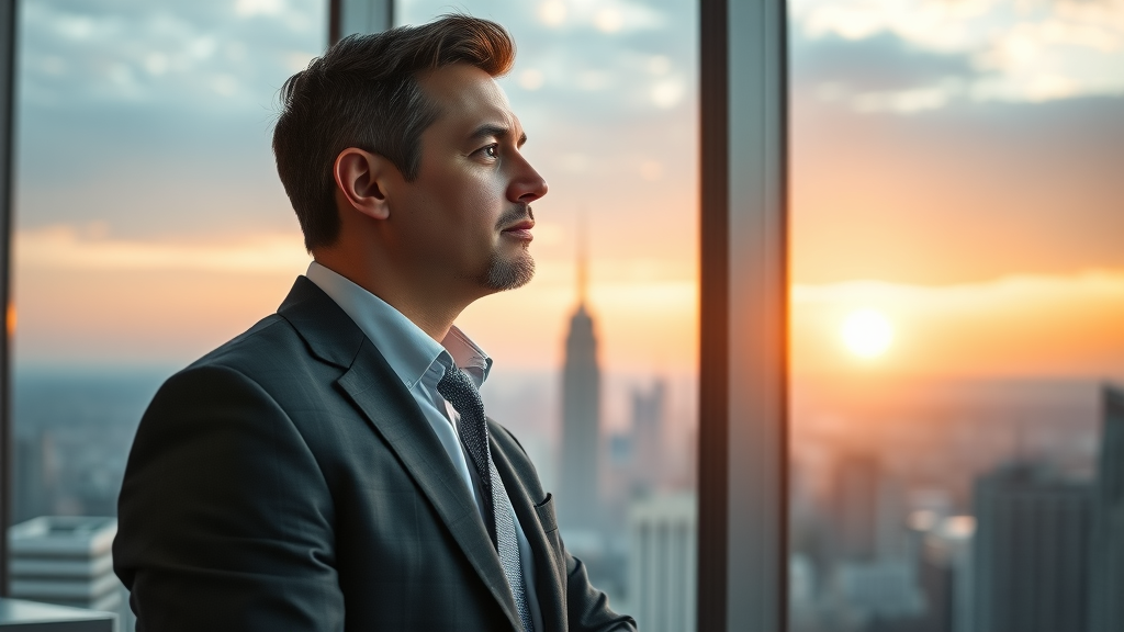 plumbing business growth journey - inspired business owner looking toward sunrise
