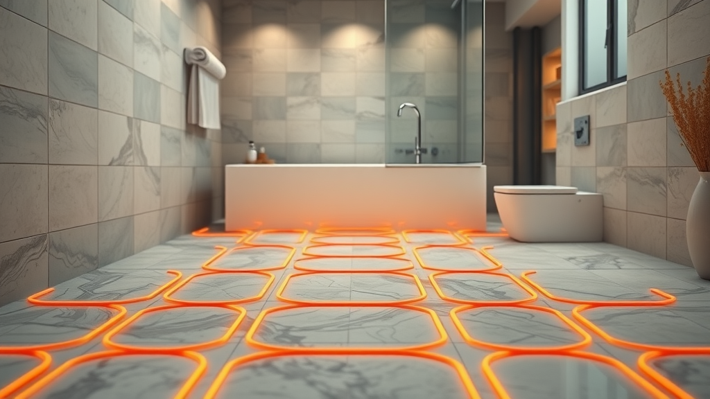 Electric Underfloor Heating Cables Installed Beneath Tiled Floor