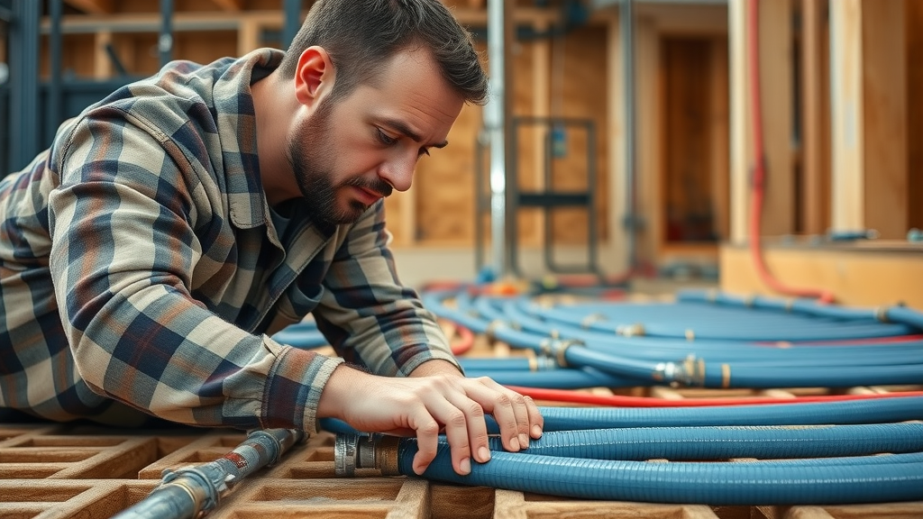 hydronic underfloor heating professional installation pipes under floor system setup