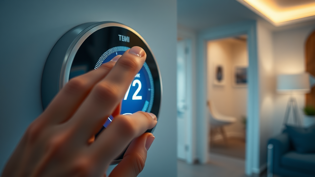 energy efficient heating smart thermostat programmable settings app home hallway