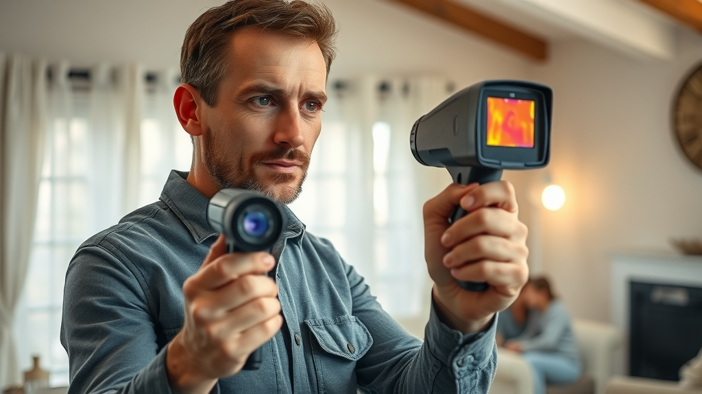 Home heating solutions expert uses infrared camera to assess insulation and heat loss
