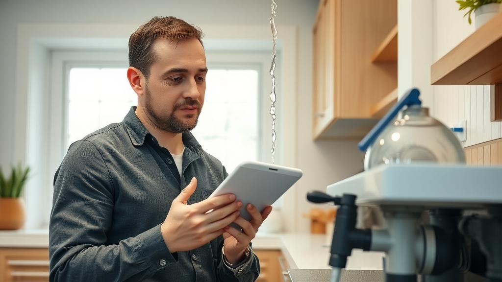 Modern kitchen plumbing & heating services fast leak repair under sink