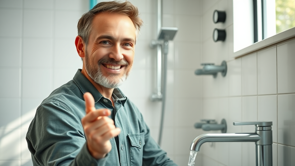 Modern eco-friendly plumbing installation with green piping and fixtures in a contemporary home bathroom, green plumbing materials, low-flow fixtures