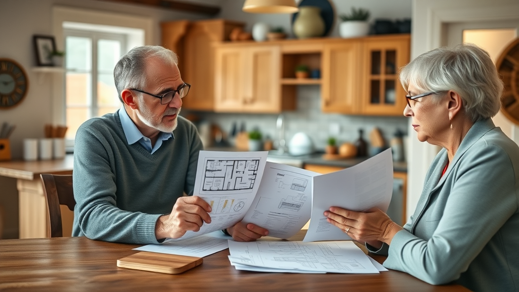 older British home, consulting with homeowners about retrofitting underfloor heating and heat pump