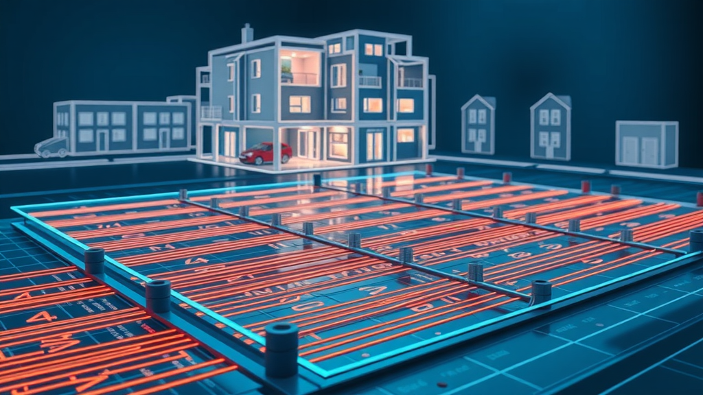 Electric and water underfloor heating systems cross-section technical diagram UK property floor construction