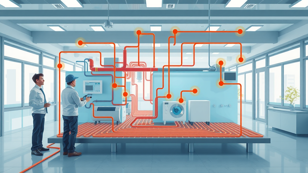 technical diagram of innovative underfloor and air source heating systems for efficient heating solutions