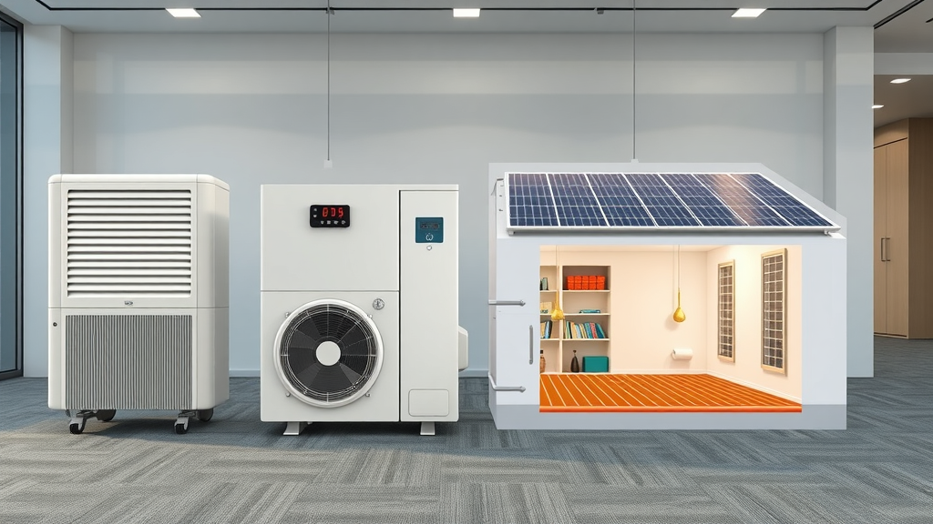 comparison of electric heating, gas boilers, heat pumps, solar panels, and underfloor heating system efficiency metrics