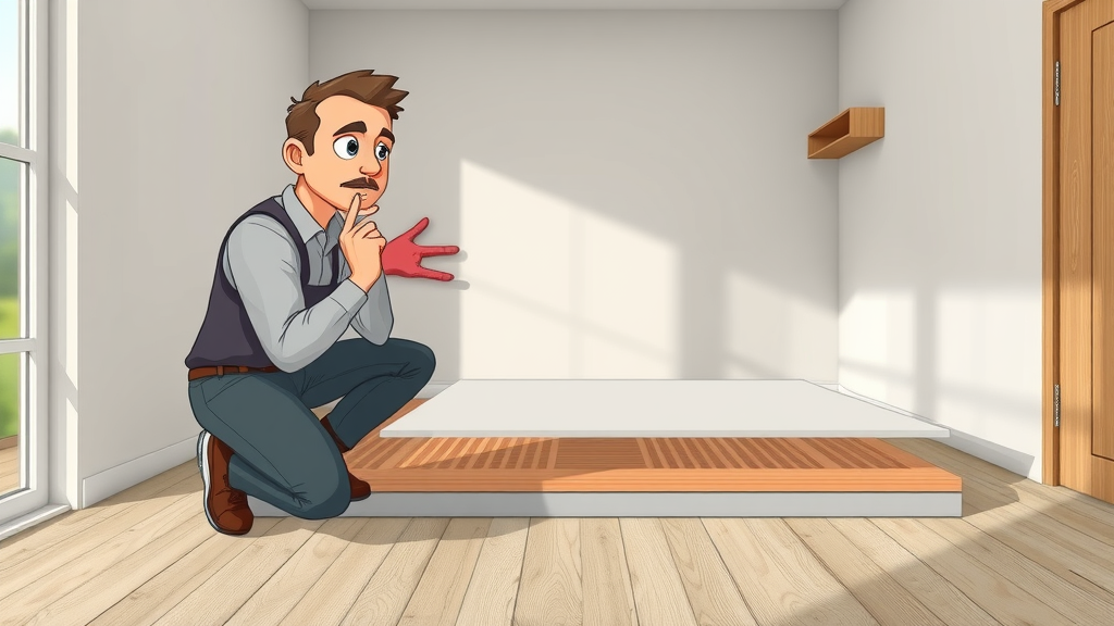 Engineer evaluating the minimal floor height impact of retrofit underfloor heating in a modern home