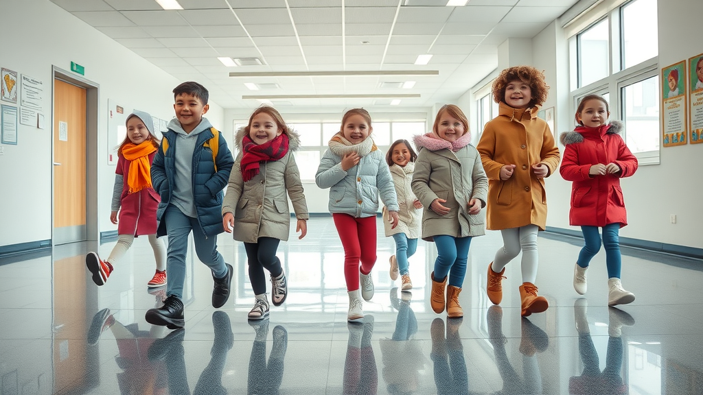 Efficient underfloor heating system in modern school setting with energy savings