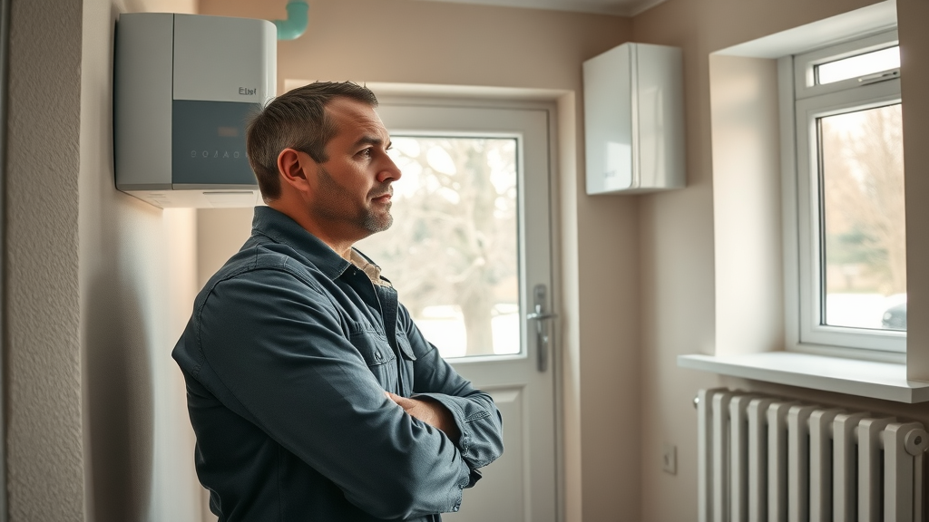 Expert engineer installing boiler in warm Sheffield home for fast repair