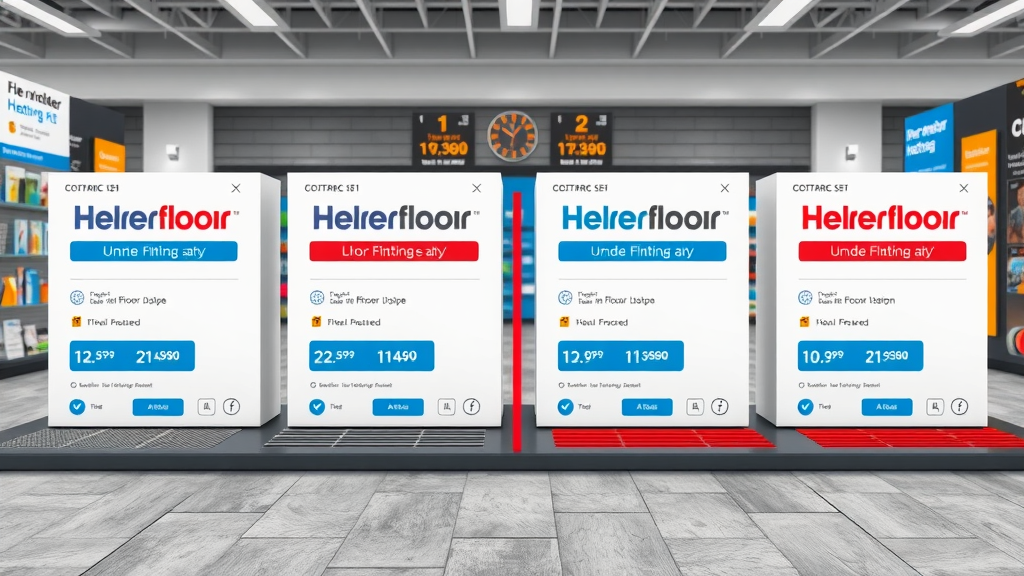 Installer carefully preparing subfloor grid for underfloor heating, active preparation, tools neatly arranged in a cinematic, focused setting.