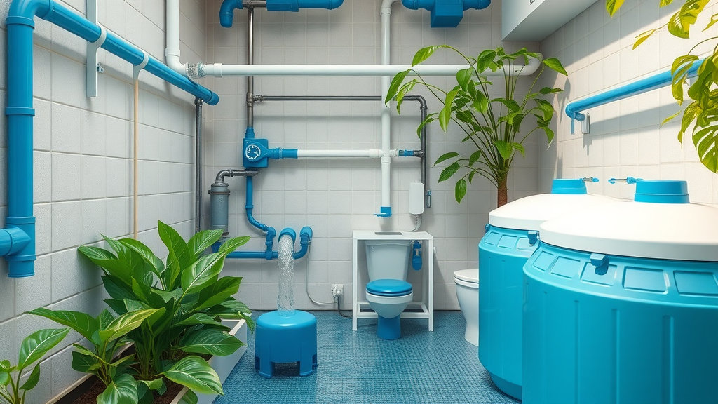 Innovative greywater recycling system demonstrating sustainability in plumbing industry trends